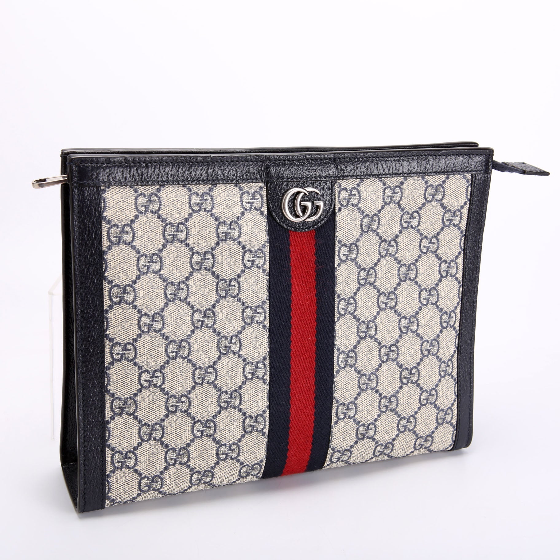 Gucci 625549 GG Supreme Ophidia Zip Pouch Navy
