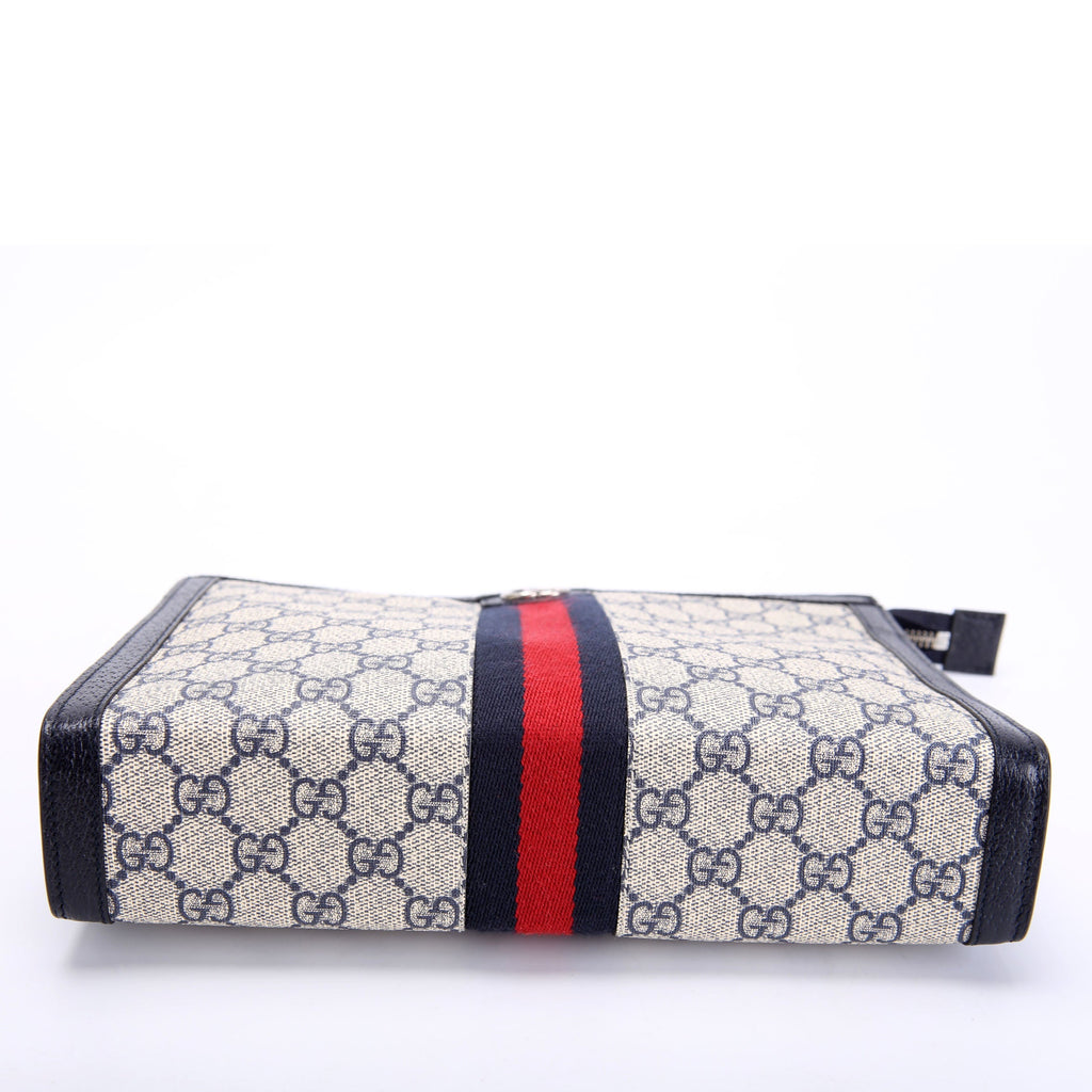 Gucci 625549 GG Supreme Ophidia Zip Pouch Navy