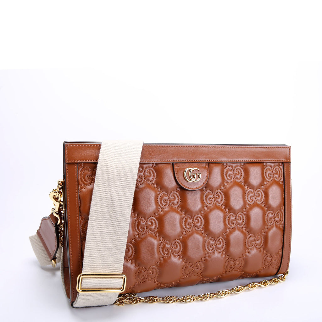 702196 GG Matelasse Shoulder Bag Brown/Gold