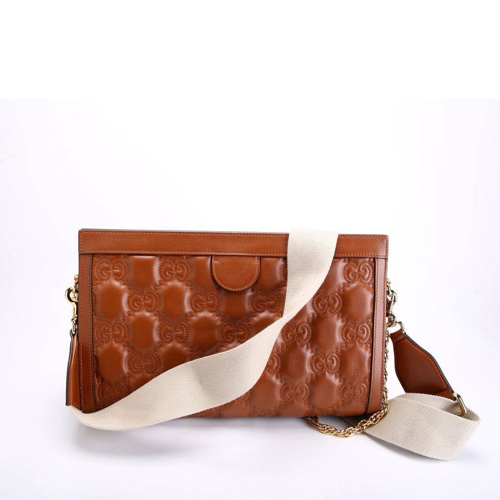 702196 GG Matelasse Shoulder Bag Brown/Gold