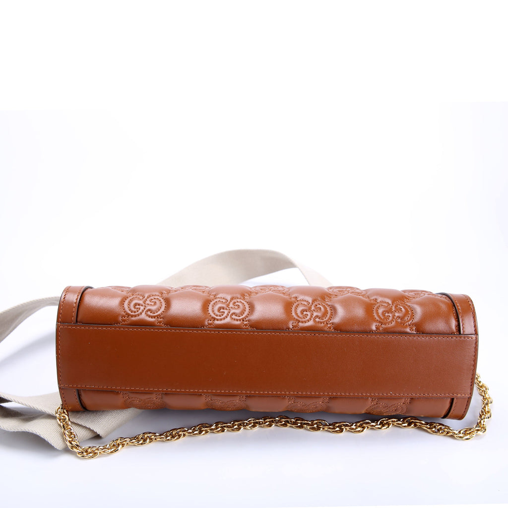 702196 GG Matelasse Shoulder Bag Brown/Gold