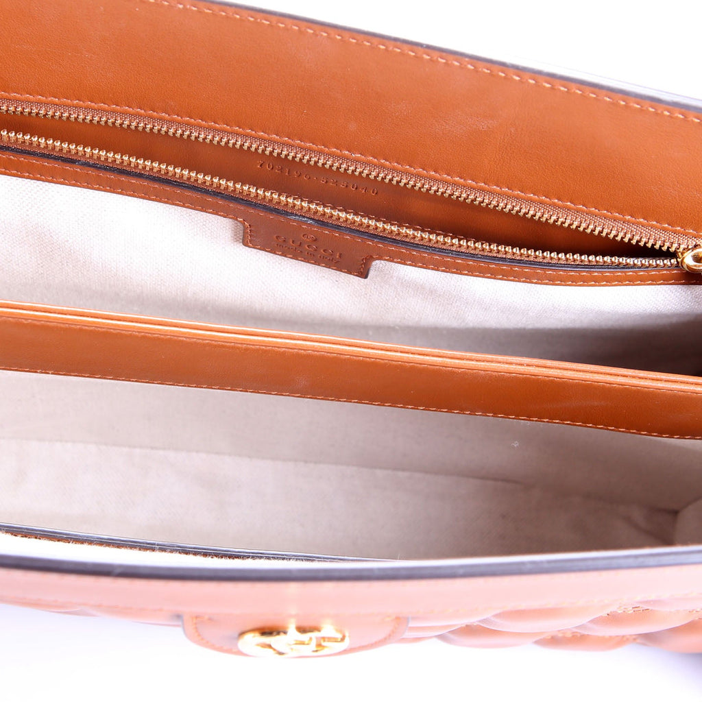 702196 GG Matelasse Shoulder Bag Brown/Gold