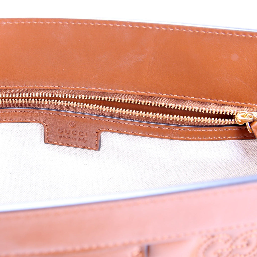 702196 GG Matelasse Shoulder Bag Brown/Gold