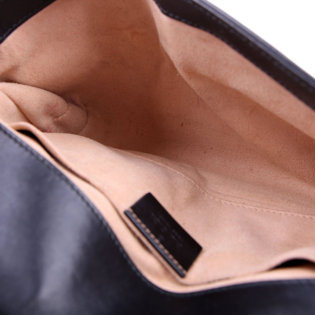 446744 Marmont Leather Shoulder Mini Flap Black