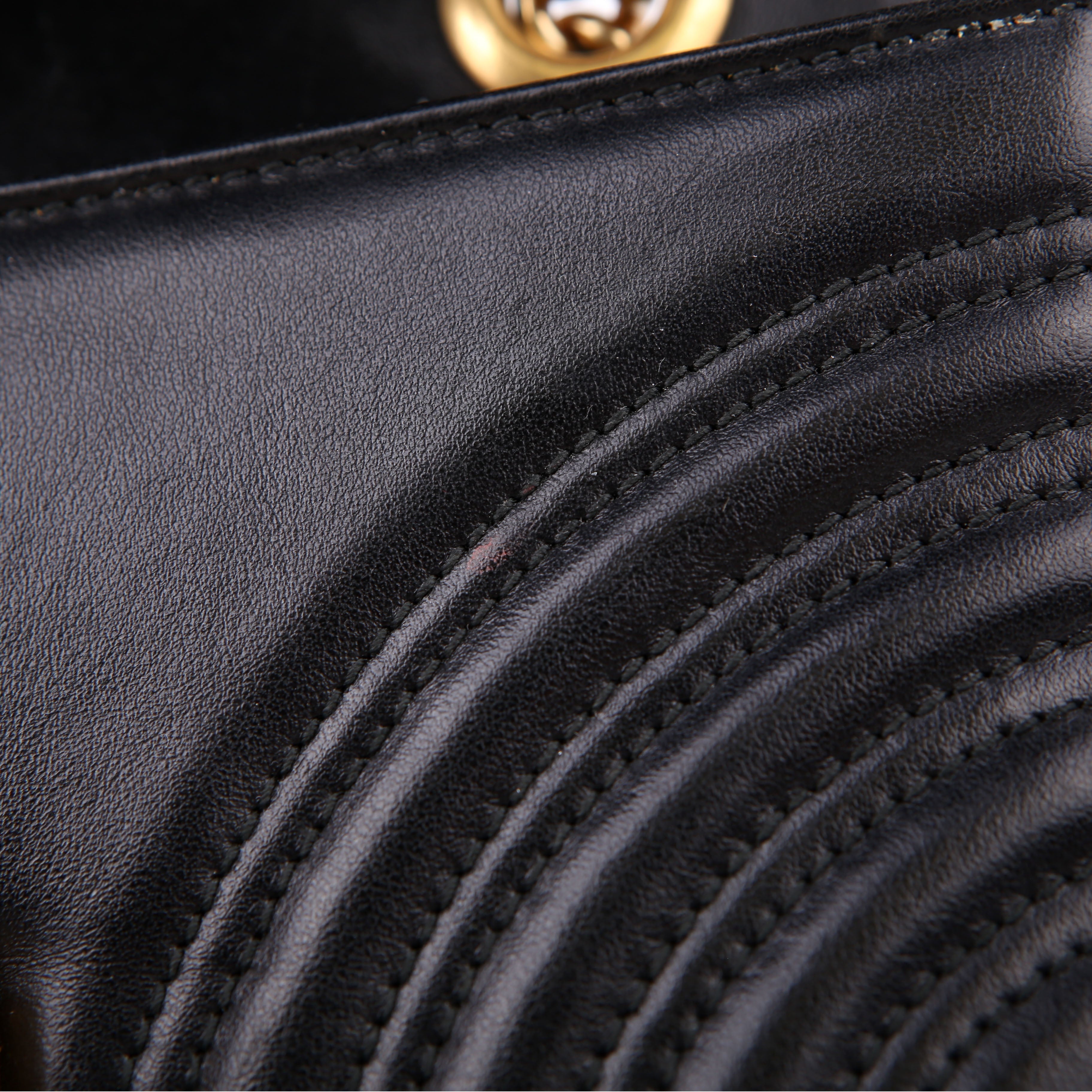 446744 Marmont Leather Shoulder Mini Flap Black