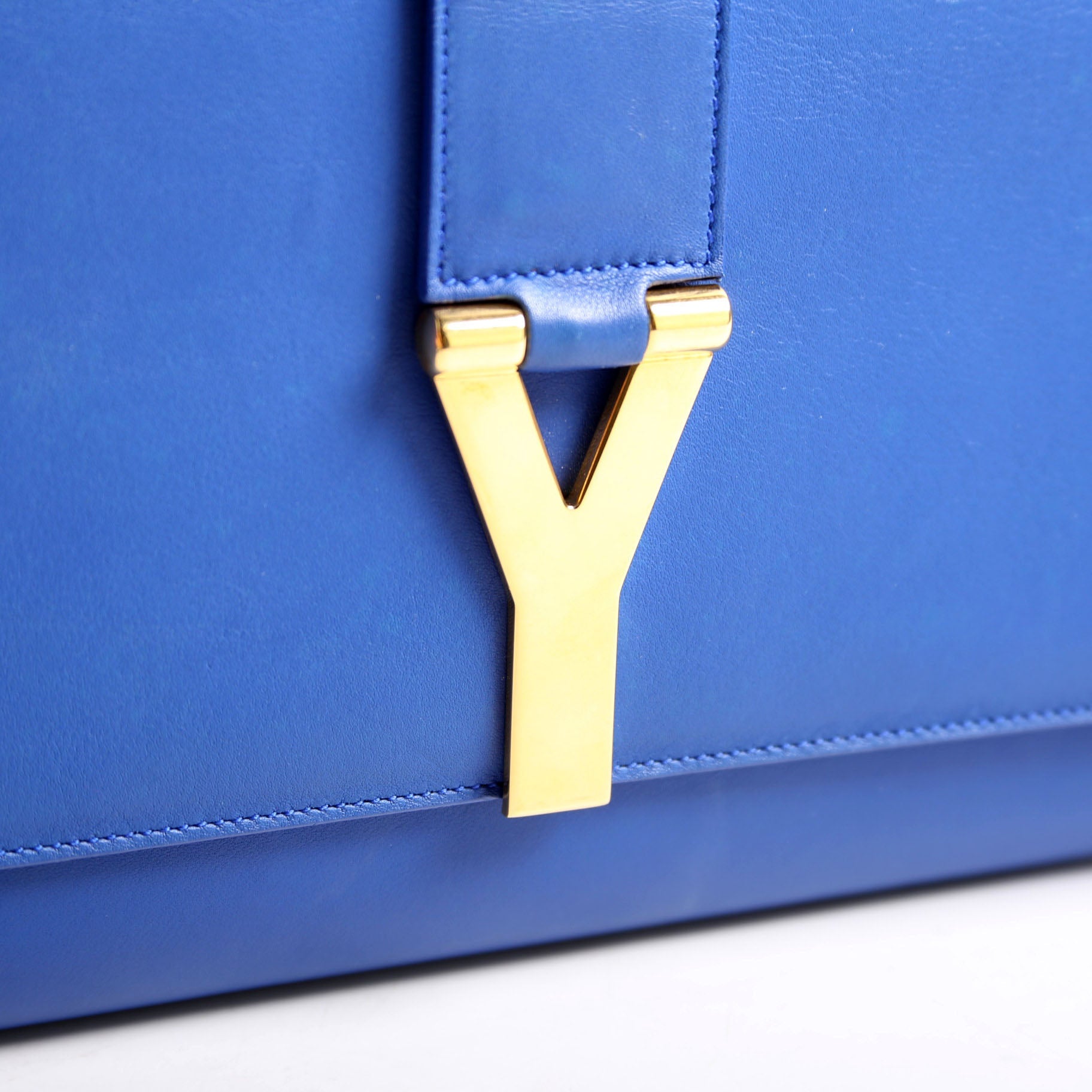 Classic Y Ligne Clutch Smooth Leather 311213 Blue