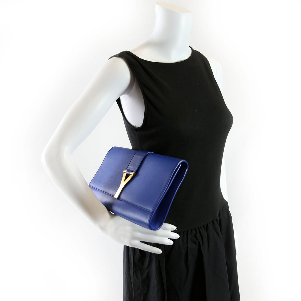 Classic Y Ligne Clutch Smooth Leather 311213 Blue