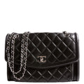 Geometric Large Flap Bag Lambskin 21M Black