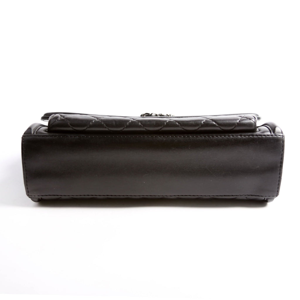 Geometric Large Flap Bag Lambskin 21M Black