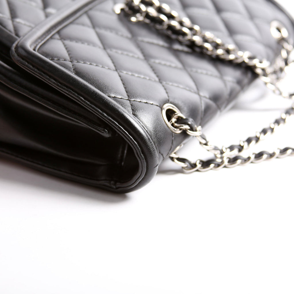 Geometric Large Flap Bag Lambskin 21M Black