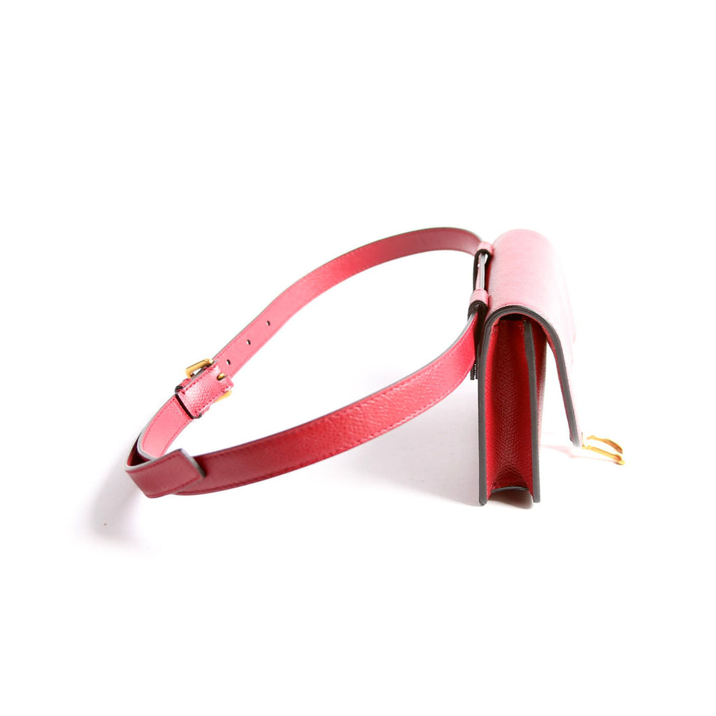 Dior Slim Saddle Bag Grain Leather Red