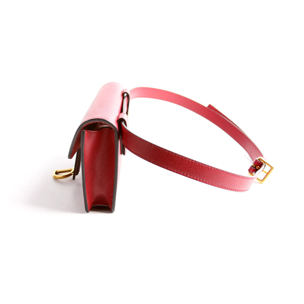Dior Slim Saddle Bag Grain Leather Red