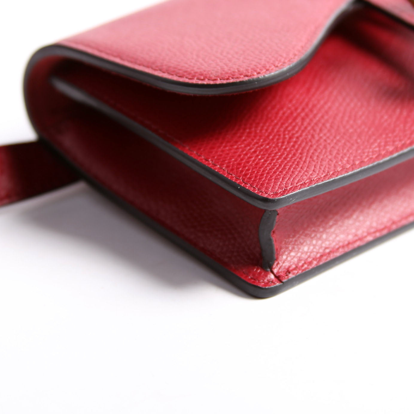 Dior Slim Saddle Bag Grain Leather Red