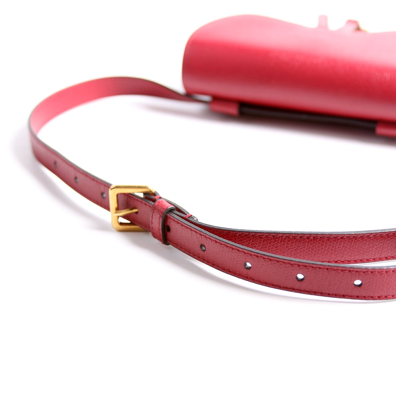 Dior Slim Saddle Bag Grain Leather Red