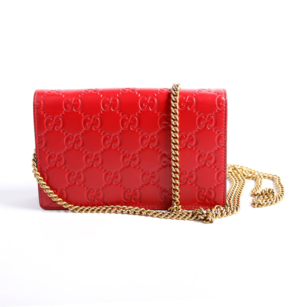 Gucci 481291 GG Leather Cherries Mini Bag Red