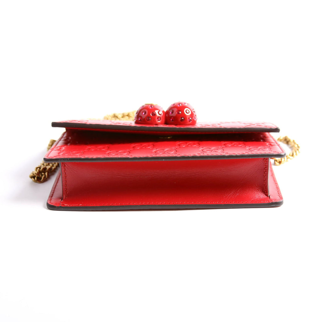 Gucci 481291 GG Leather Cherries Mini Bag Red