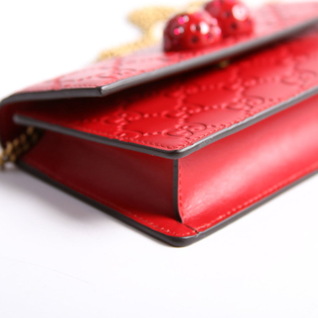 Gucci 481291 GG Leather Cherries Mini Bag Red
