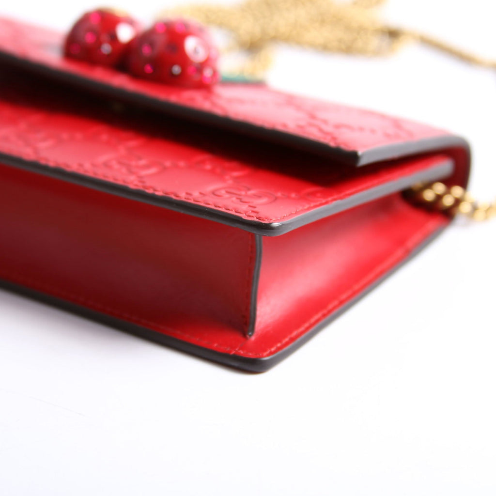 Gucci 481291 GG Leather Cherries Mini Bag Red
