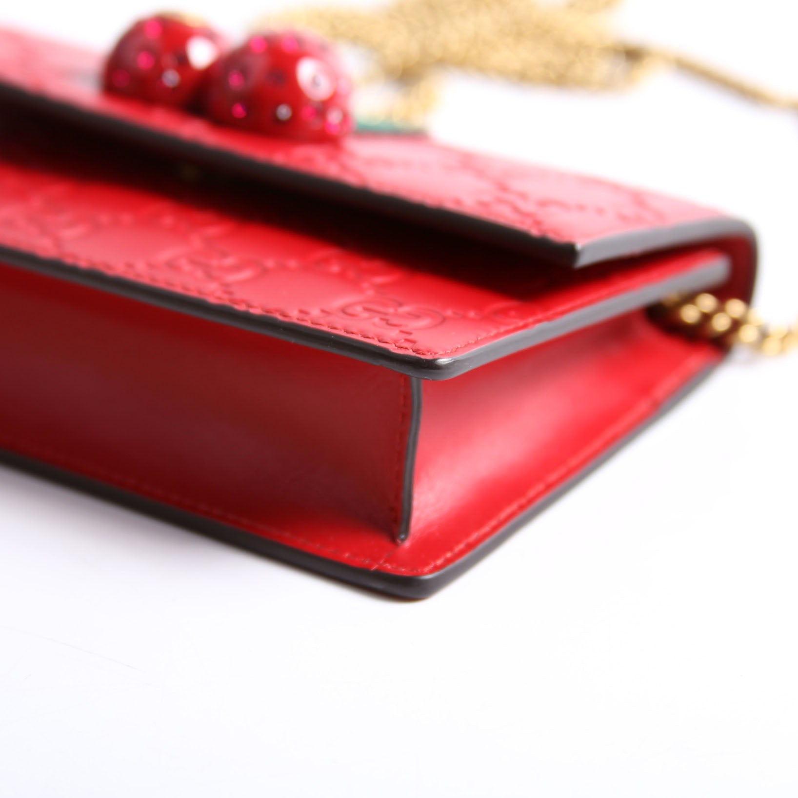 Gucci 481291 GG Leather Cherries Mini Bag Red