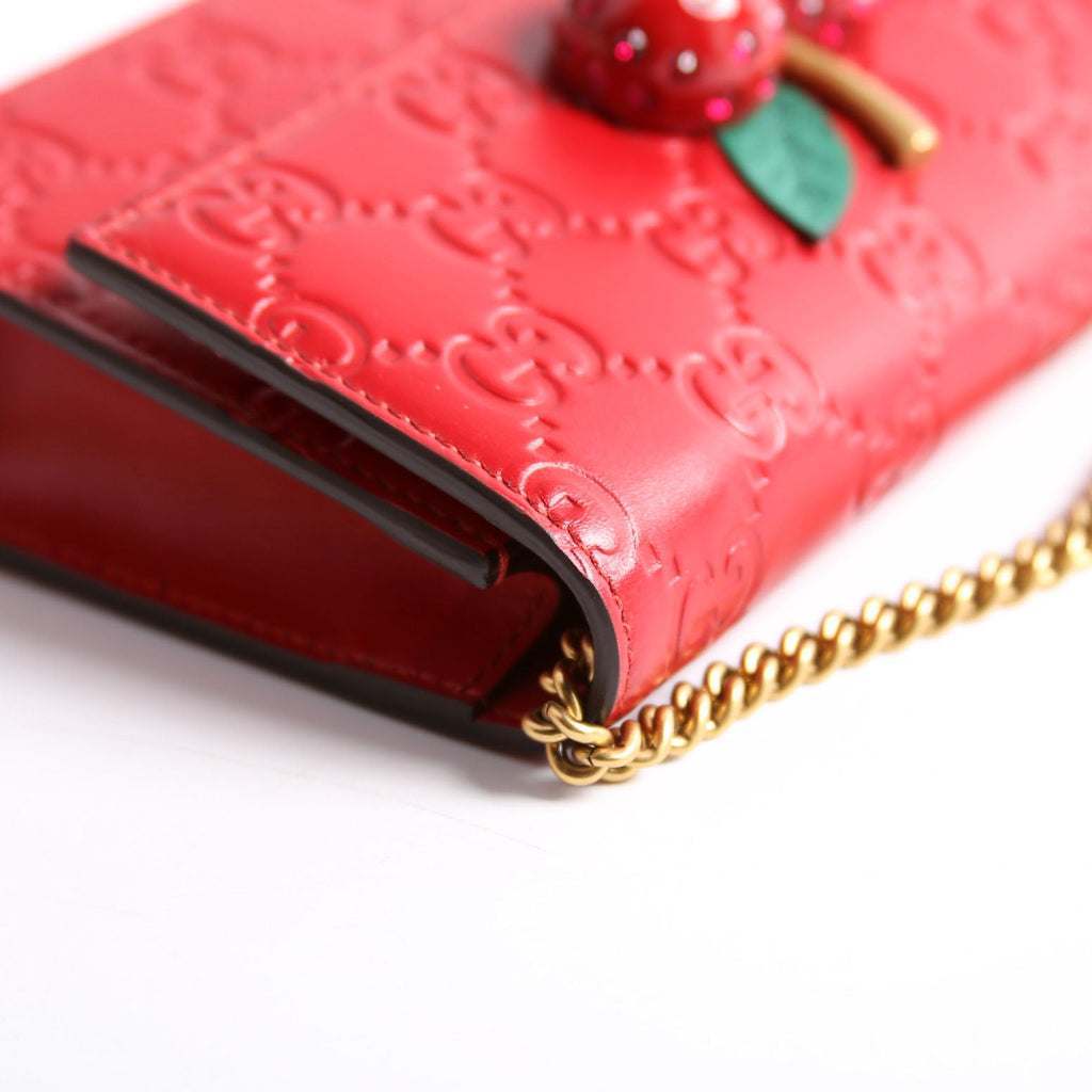 Gucci 481291 GG Leather Cherries Mini Bag Red