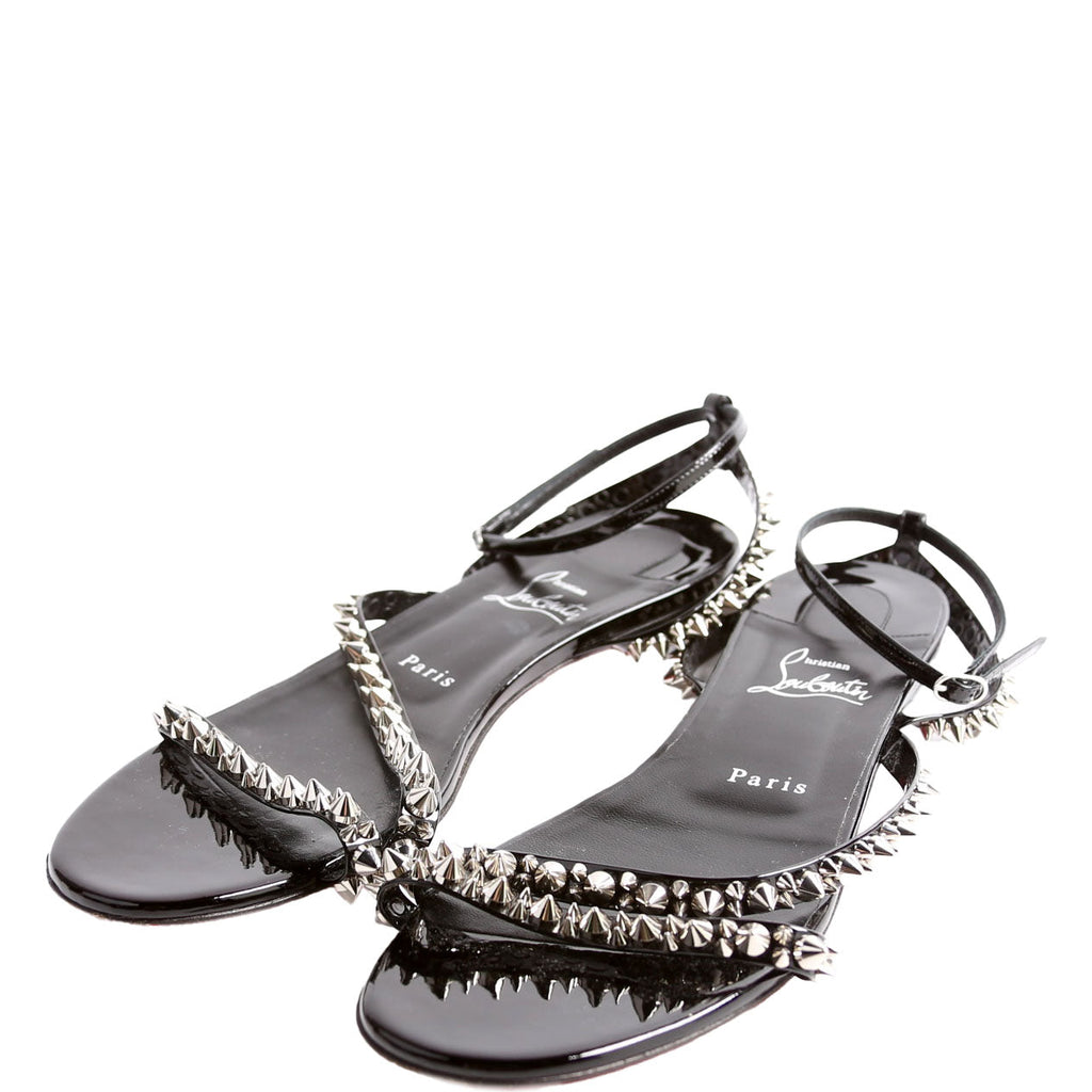 Malfadina Spike Wrap Sandals Size 40 Black/Silver