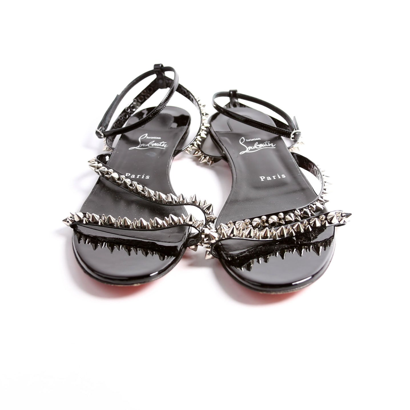 Malfadina Spike Wrap Sandals Size 40 Black/Silver