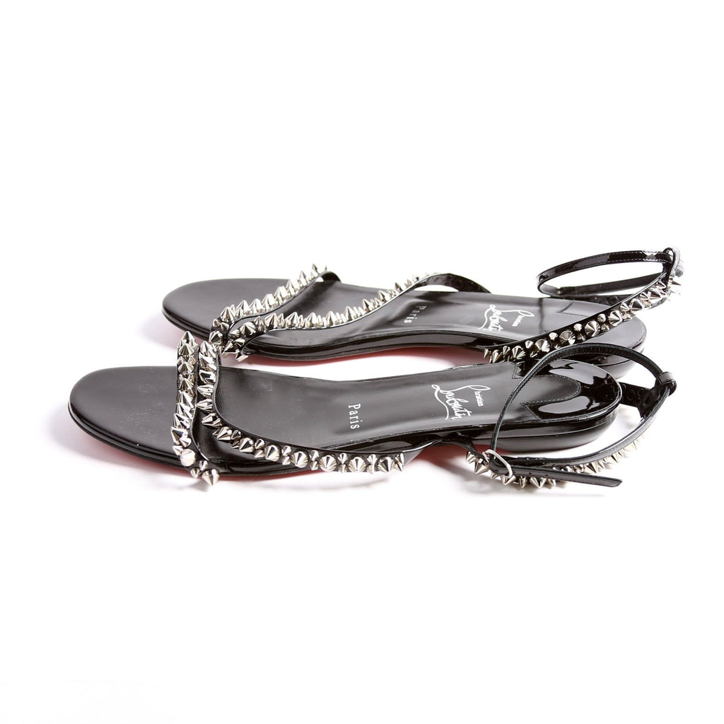 Malfadina Spike Wrap Sandals Size 40 Black/Silver