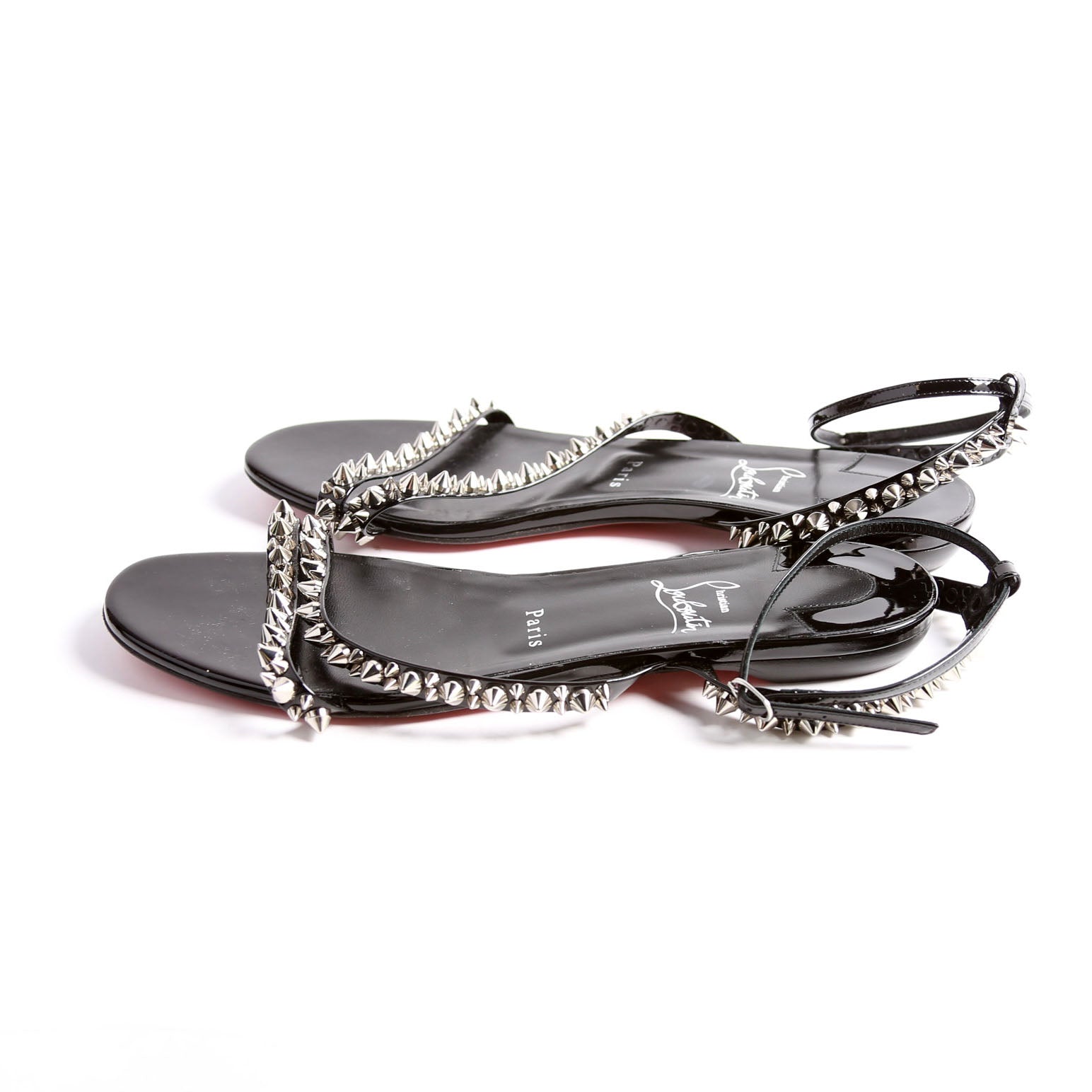 Malfadina Spike Wrap Sandals Size 40 Black/Silver