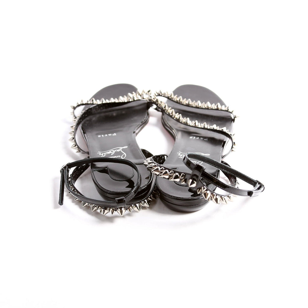 Malfadina Spike Wrap Sandals Size 40 Black/Silver