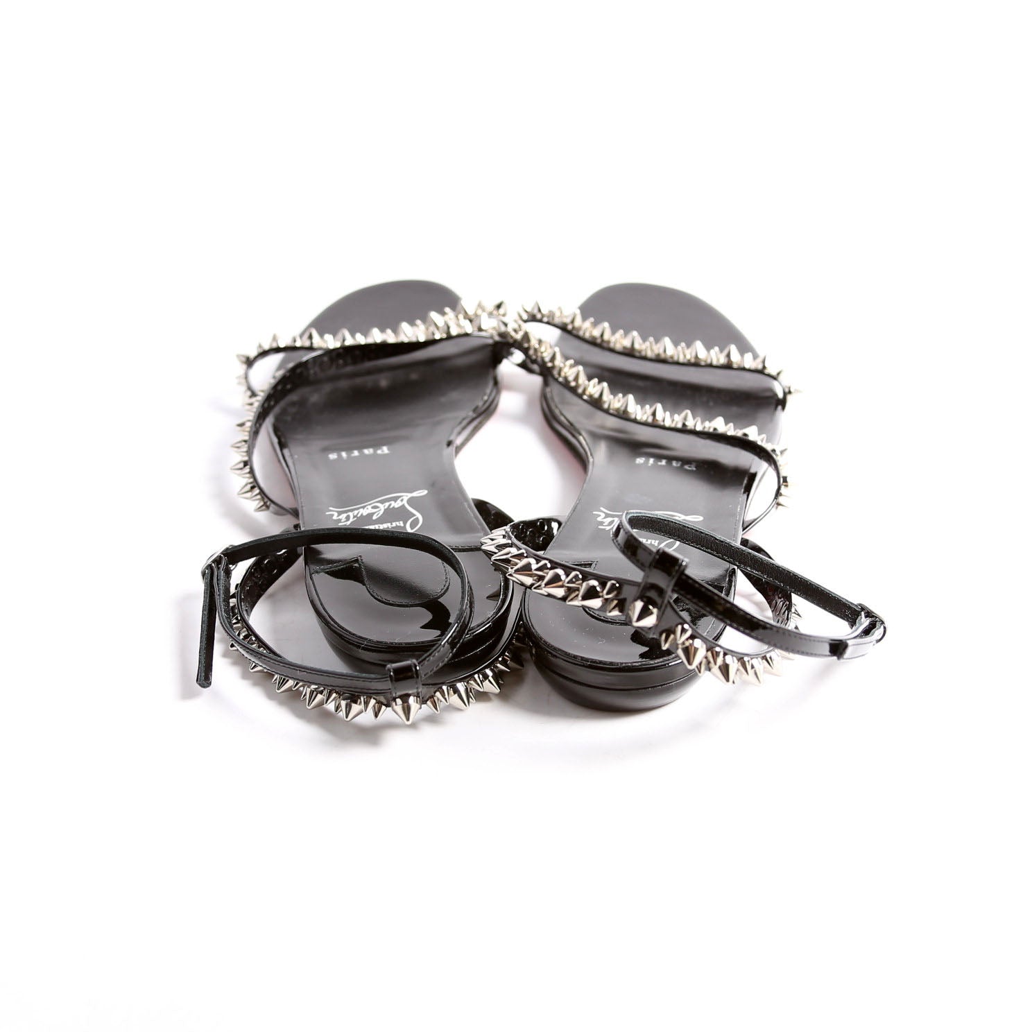 Malfadina Spike Wrap Sandals Size 40 Black/Silver