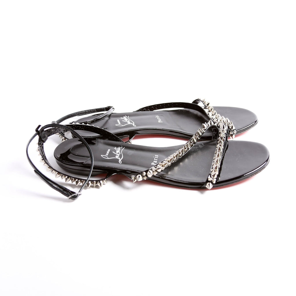 Malfadina Spike Wrap Sandals Size 40 Black/Silver