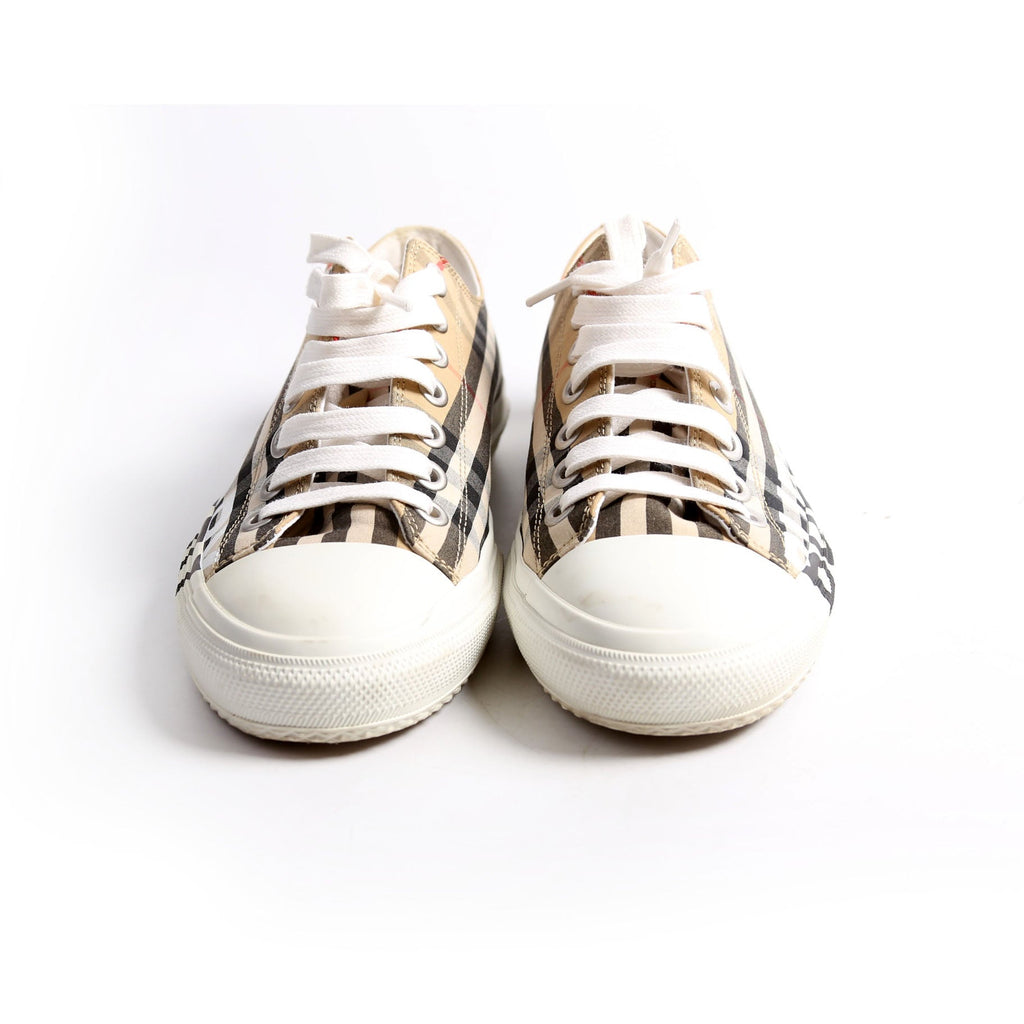 Larkhall Vintage Check Sneakers Size 38.5 Brown/Black/White