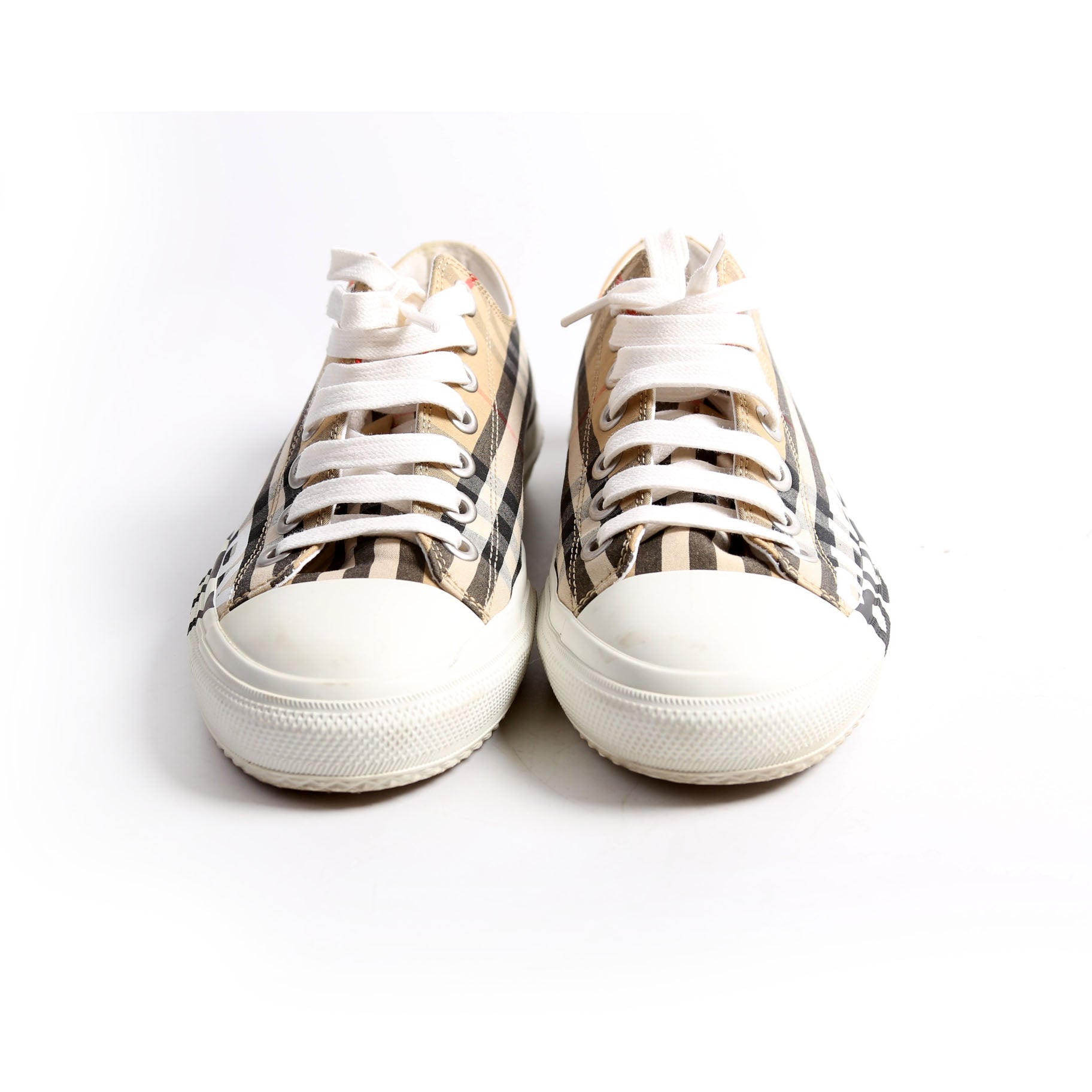 Larkhall Vintage Check Sneakers Size 38.5 Brown/Black/White