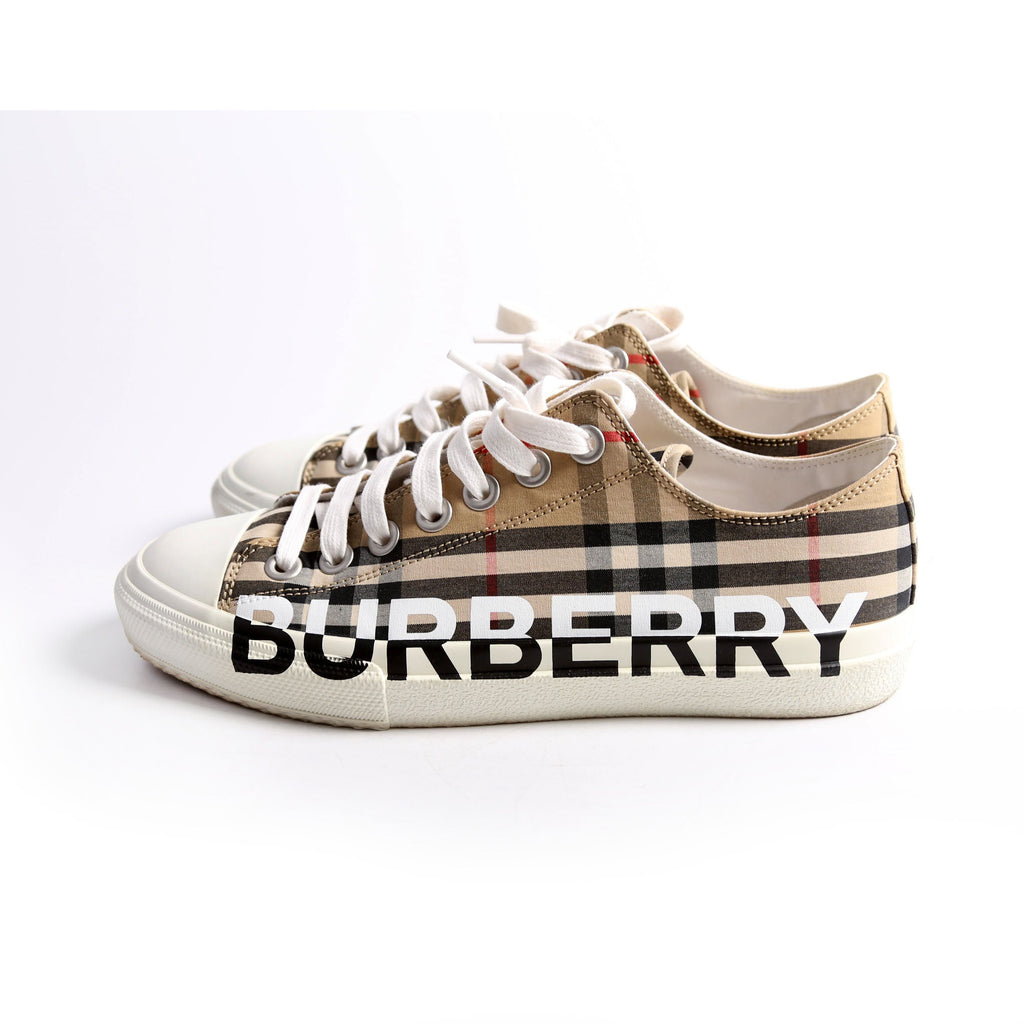 Larkhall Vintage Check Sneakers Size 38.5 Brown/Black/White