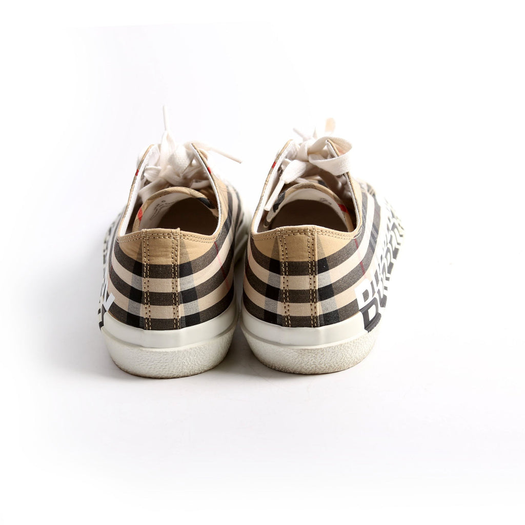 Larkhall Vintage Check Sneakers Size 38.5 Brown/Black/White