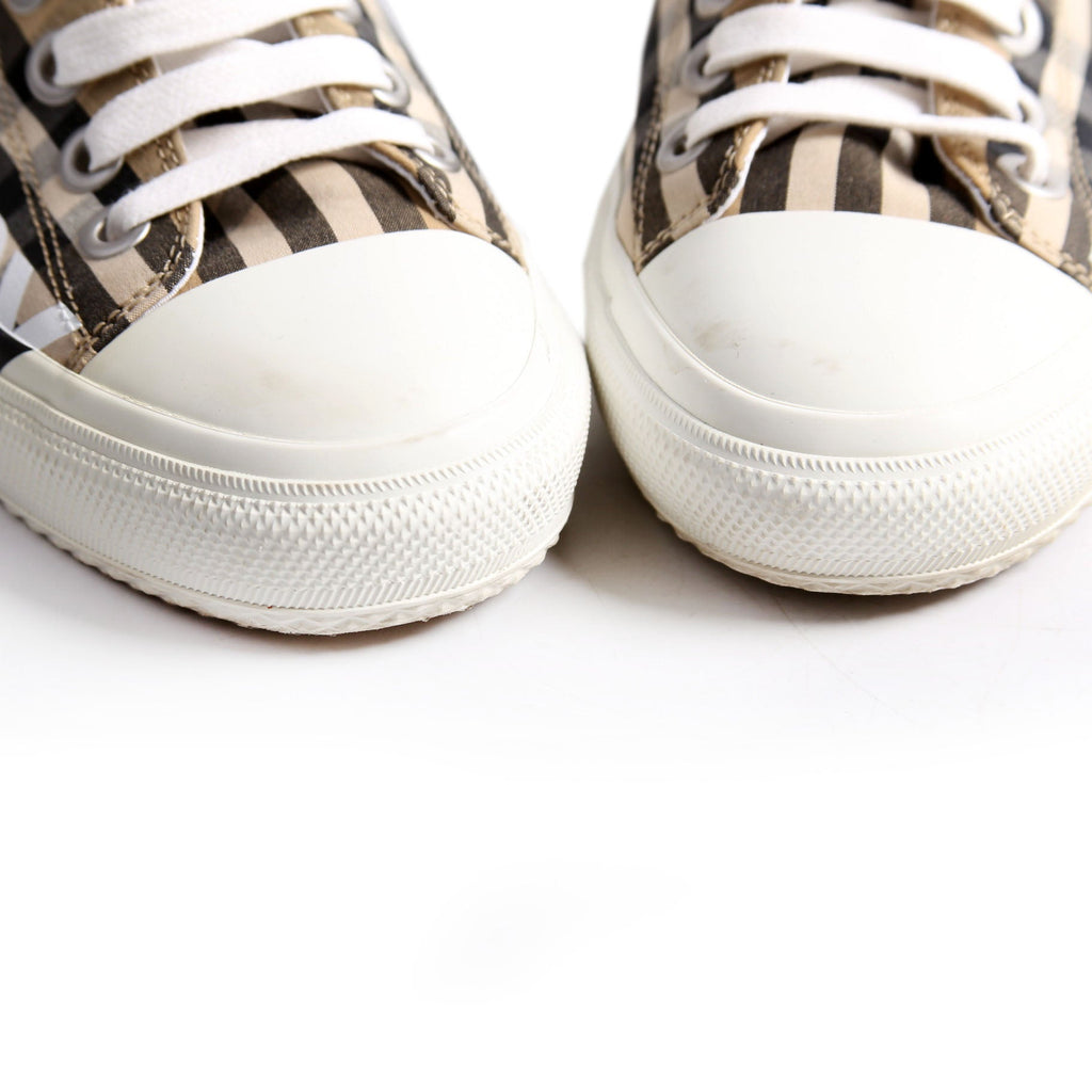 Larkhall Vintage Check Sneakers Size 38.5 Brown/Black/White