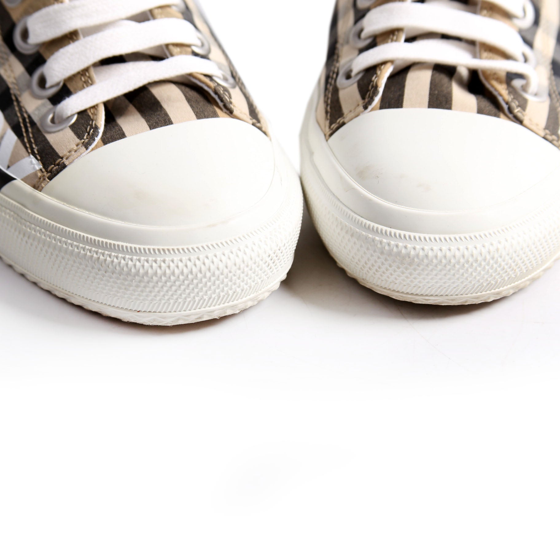 Larkhall Vintage Check Sneakers Size 38.5 Brown/Black/White
