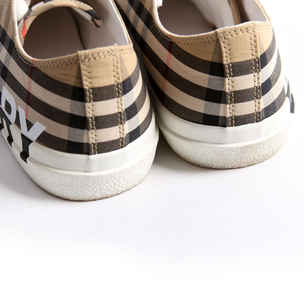 Larkhall Vintage Check Sneakers Size 38.5 Brown/Black/White
