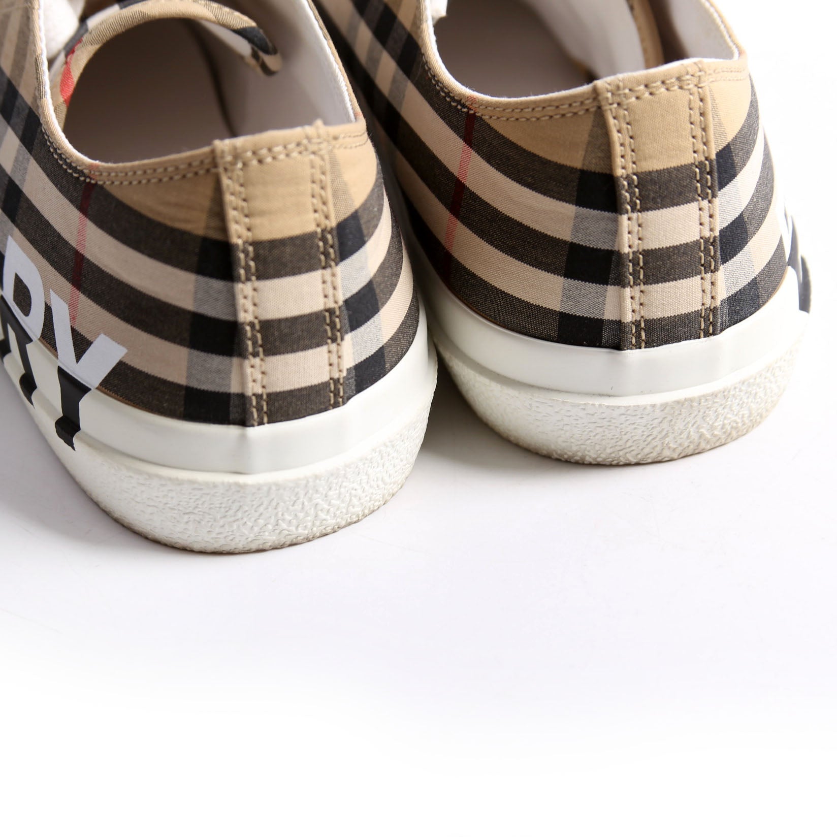 Larkhall Vintage Check Sneakers Size 38.5 Brown/Black/White