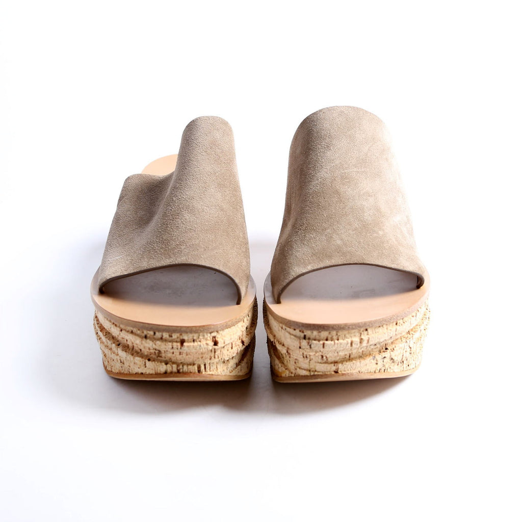 Camille Cork Platform Sandals Size 40 Beige/Taupe