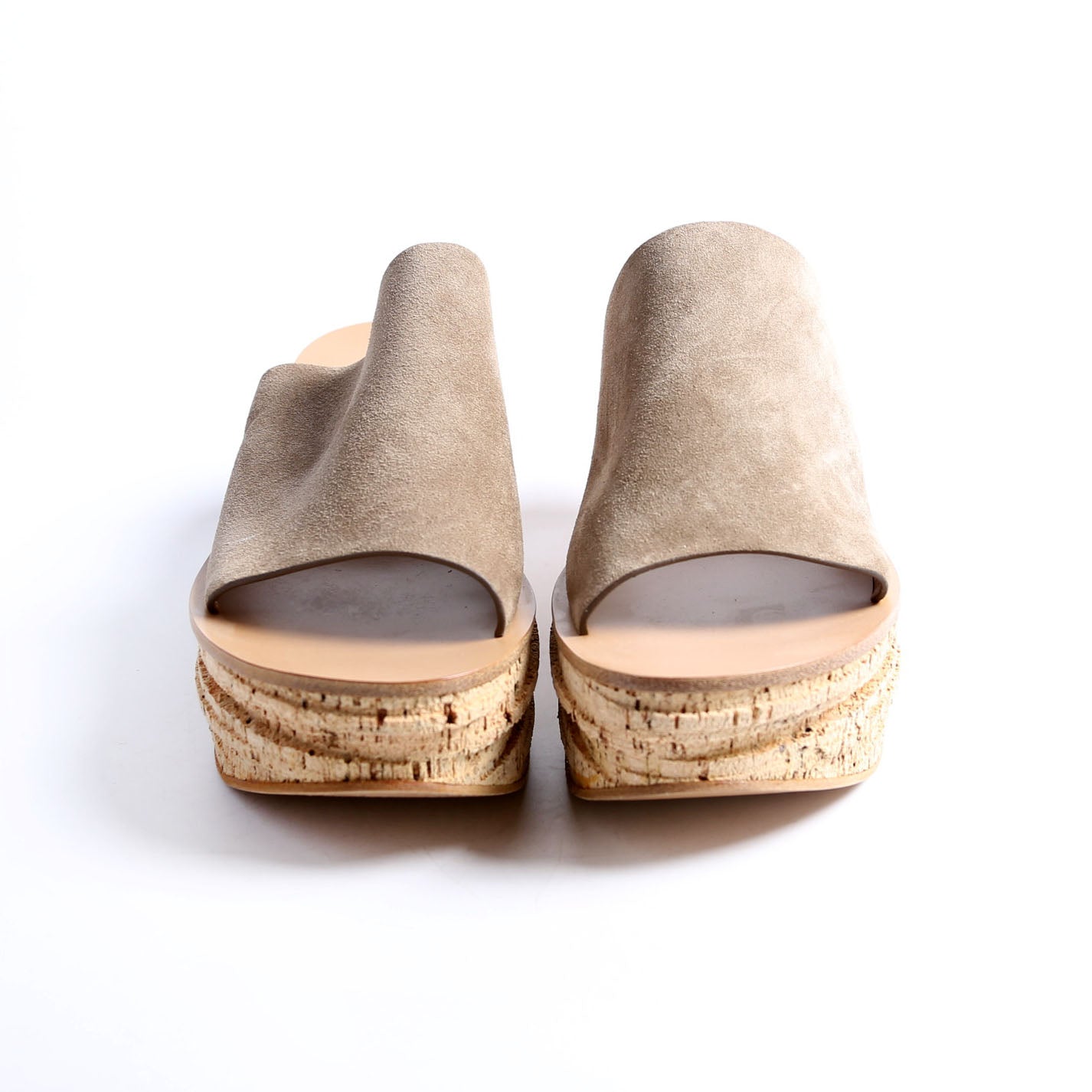 Camille Cork Platform Sandals Size 40 Beige/Taupe