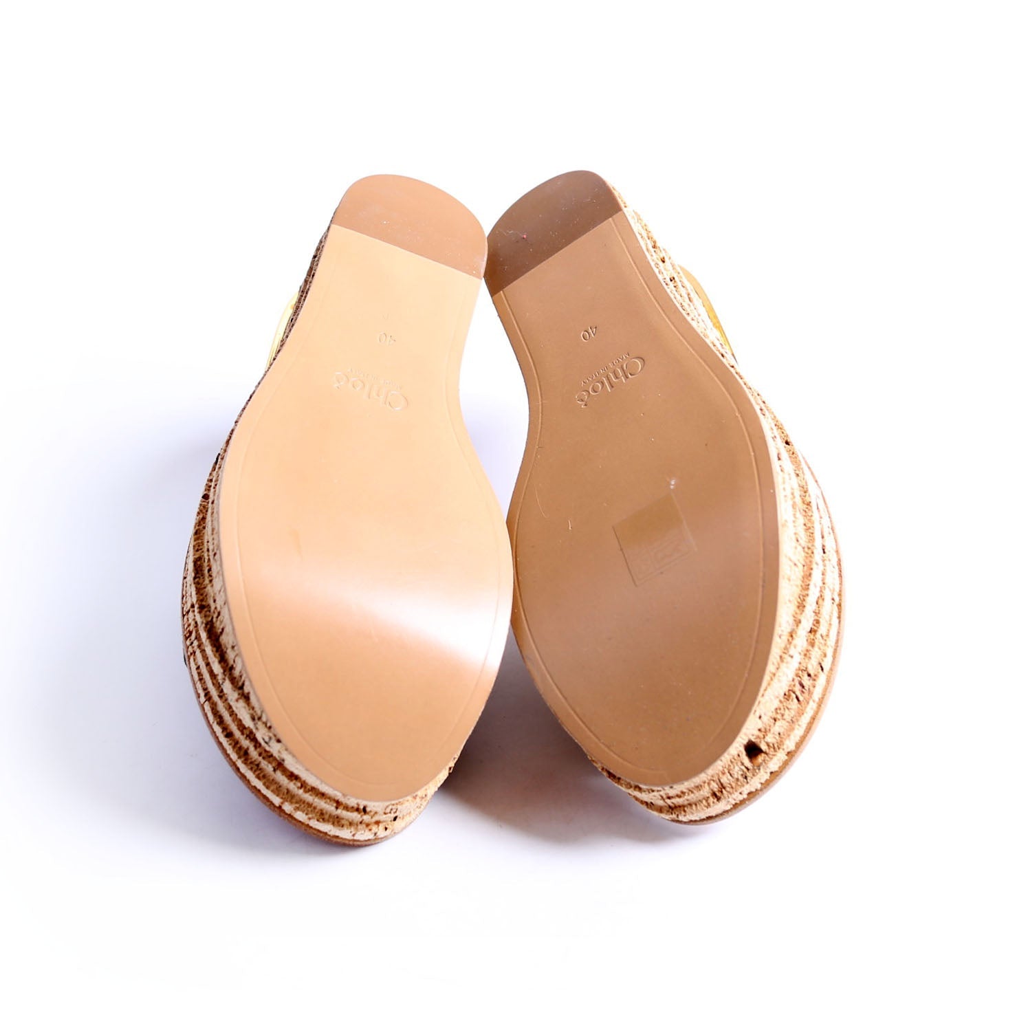 Camille Cork Platform Sandals Size 40 Beige/Taupe