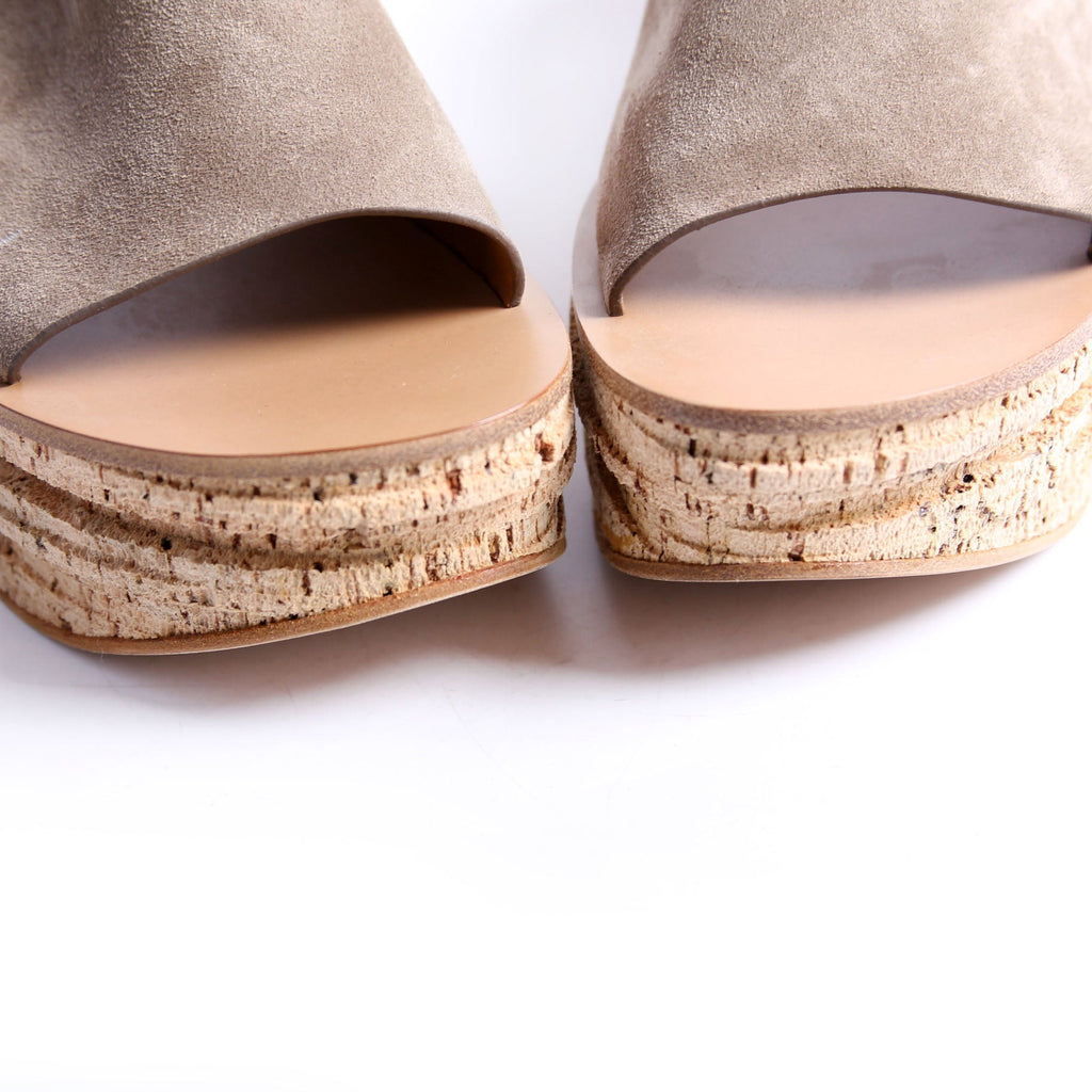 Camille Cork Platform Sandals Size 40 Beige/Taupe