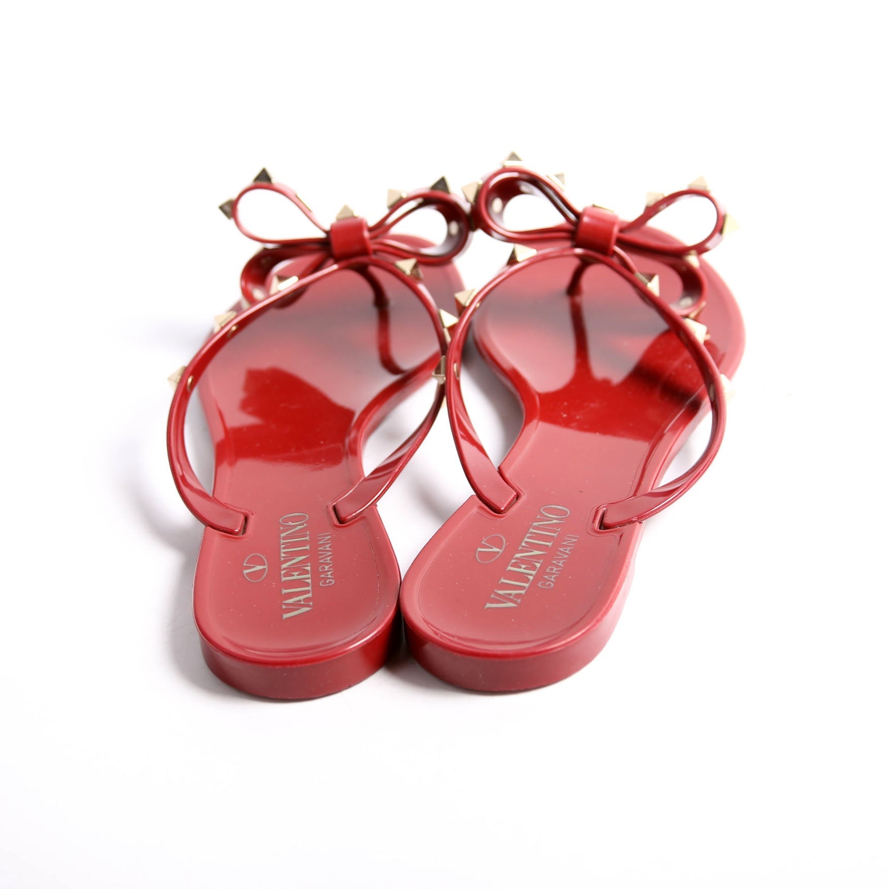Rockstud Jelly Flip Flops Size 38 Red