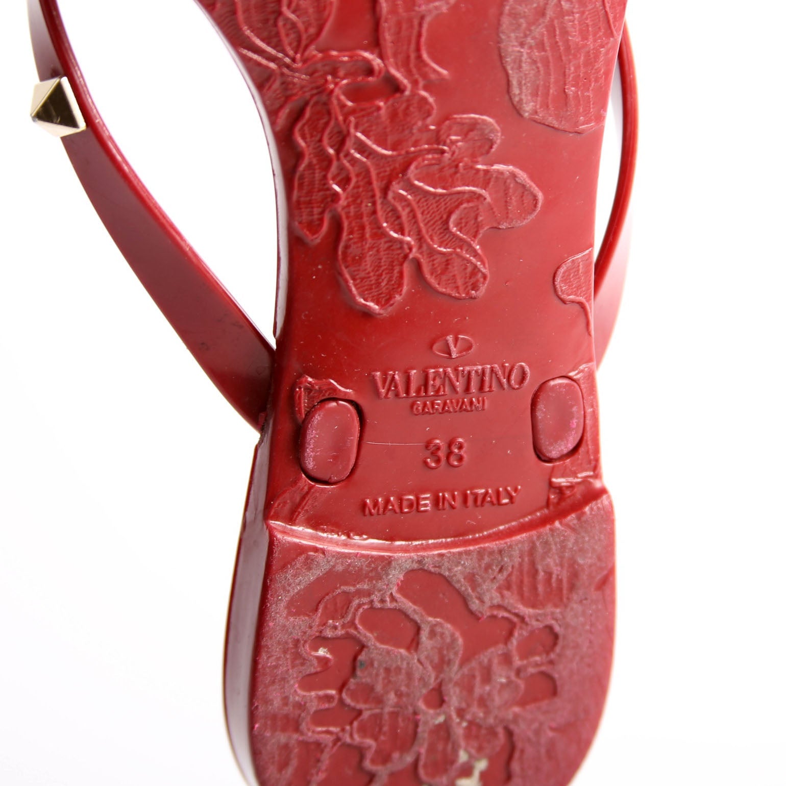 Rockstud Jelly Flip Flops Size 38 Red