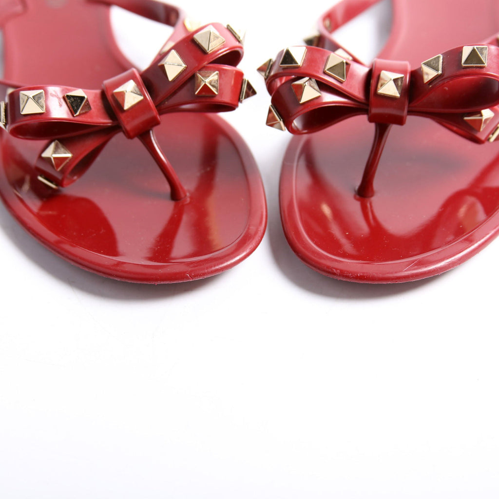Rockstud Jelly Flip Flops Size 38 Red