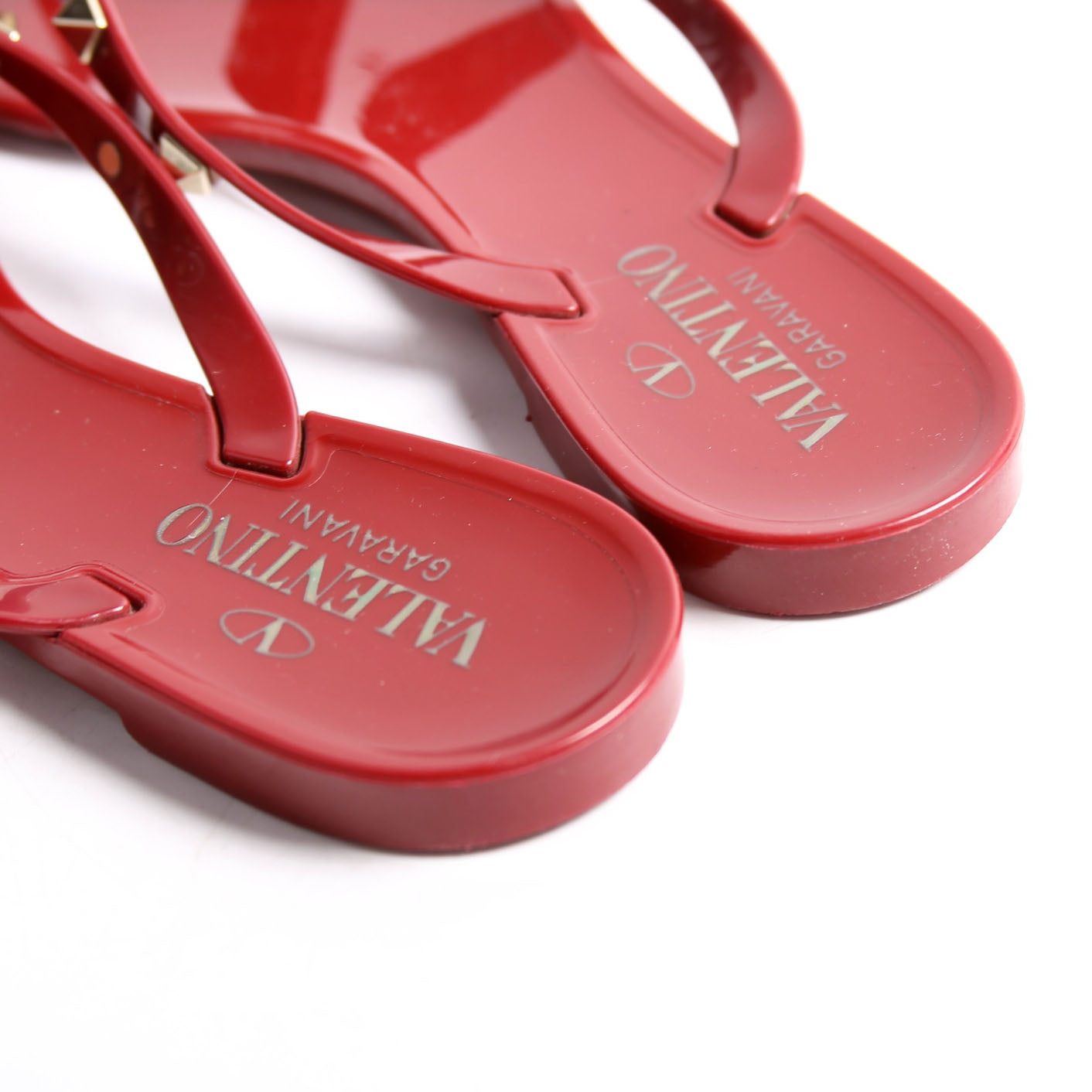 Rockstud Jelly Flip Flops Size 38 Red
