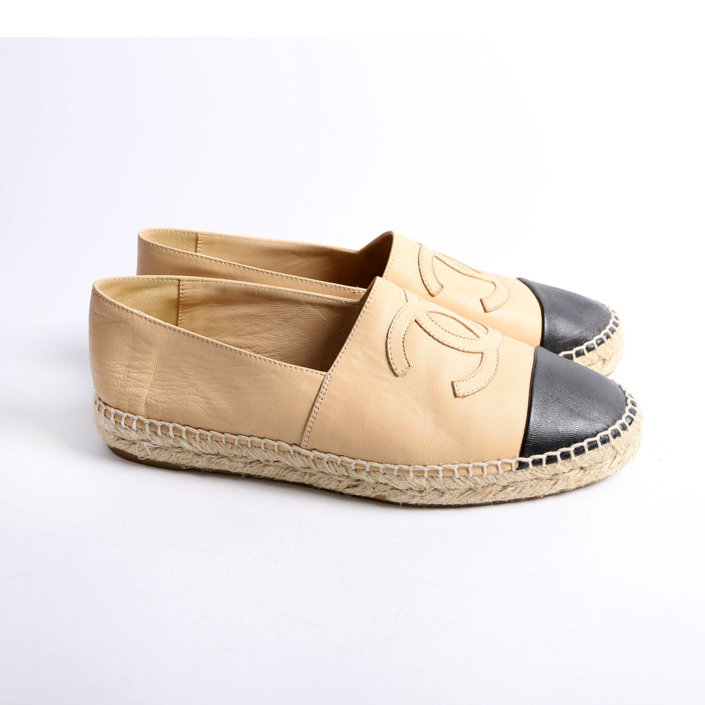 CC Espadrilles Size 38 Tan/Black