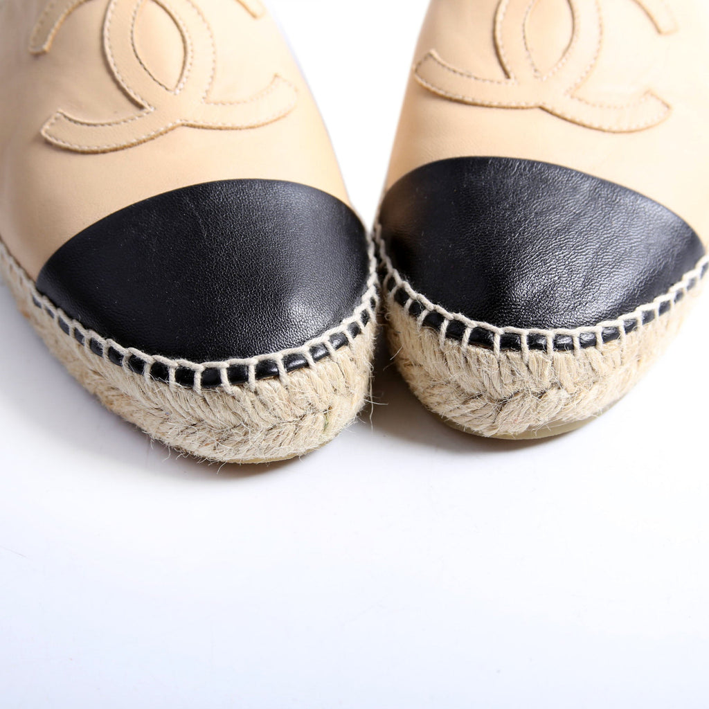 CC Espadrilles Size 38 Tan/Black