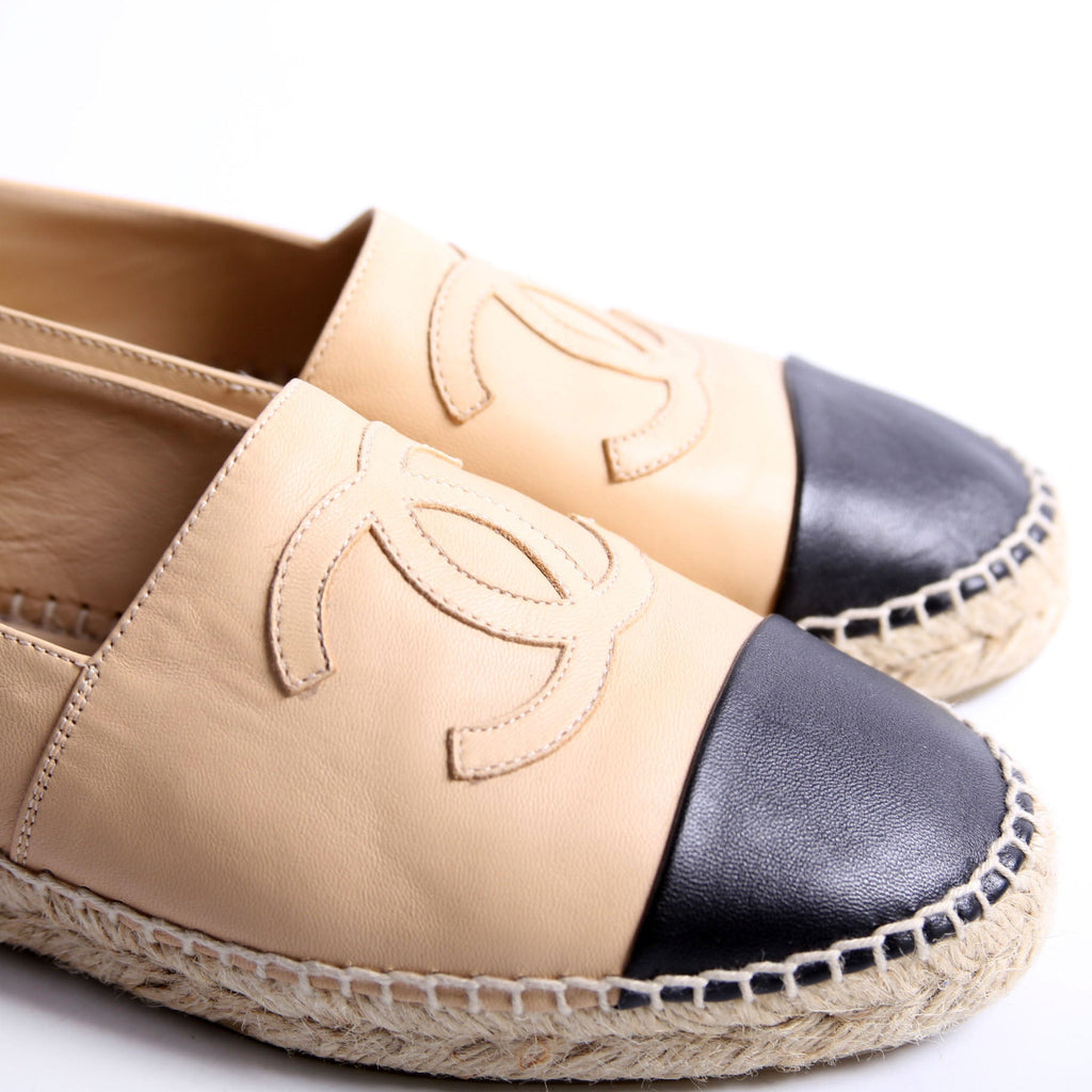 CC Espadrilles Size 38 Tan/Black